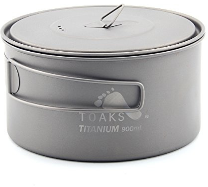 TOAKS Tazza/Vaso da Campeggio Portatile Ultraleggero in Titanio (900ml[POT-900-D130])