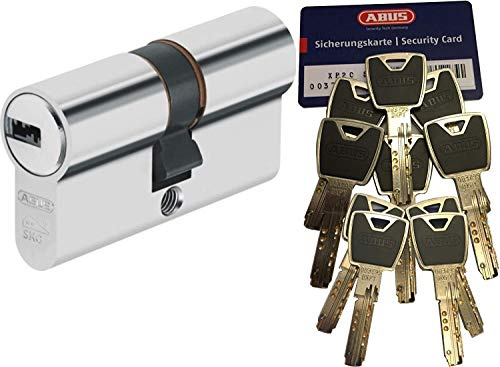 ABUS XP20S Doppelzylinder Länge (a/b) 35/35mm (c=70mm) mit Sicherungskarte und 10 Schlüssel mit Design-Clip, Not-u. Gefahrenfunktion und SKG** Bohrschutz