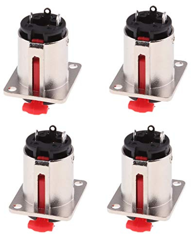 perfk 4 Pieces 6.35mm 1/4inch Instrumenten-Einbaubuchse Klinkenstecker Klinken Buchse aux Audio Adapter für Gitarre/Bass