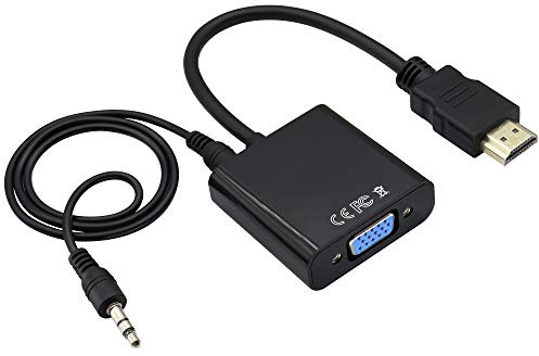 zdyCGTime Mit 3,5mm Audioanschluss VGA Weiblich zu HDMI Männlich Adapter Audio Video Kabel,Kompatibel mit Computer, Desktop, Laptop, PC, Monitor, Projektor,HDTV, AV,Set-Top-Box,Xbox.(VGA F/M)