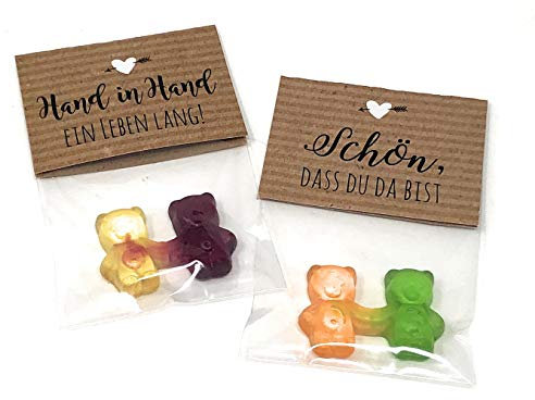 Gastgeschenk Hochzeit – Hand in Hand ein Leben lang – Kraftpapier Tütchen mit Etikett, Vintage & Boho Deko