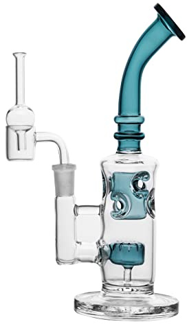 Glas Honeycomb Bong wasserpfeife Perc Wax mit Quarz Banger Cap Bowl für Bongs (Lack Green)