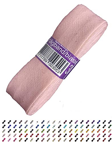 Sandras-Bastelladen Schrägband/Einfassband Baumwolle Uni gefalzt 3m x 20mm 719-Altrosa