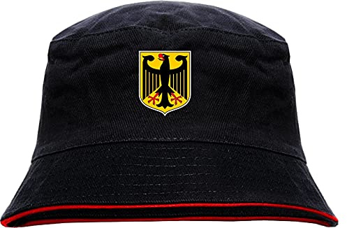 HB-Druck Deutschland Wappen Anglerhut - Bedruckt - Schwarz-Roter Fischerhut