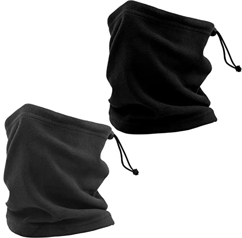 Jinlaili 2 Pcs Cache-Cou et Visage, Écharpe Unisexe Bandana Multifonction, Foulard Couvercle pour Courir Vélo Moto en Plein Air, 26×25cm (Gris&Noir)