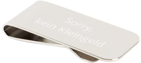 Ocadeau Pince à Billets en métal argenté personnalisée – Gravure Texte sur Clip rectangulaire – Accessoire élégant pour Cartes & Billets