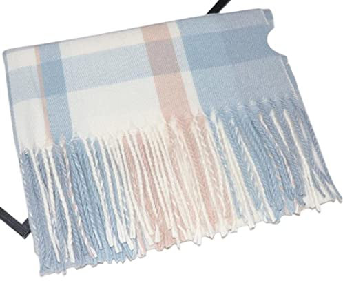 WLLDDDIU Strickschal Damen Damen Thermoschal Damen Nachahmung Kaschmir Schal Mode Schal Quaste Gitter Beige Blau Breite Tartan Schal Damen Dicker Trend Weihnachtsschals Für Damen Warmer Schal