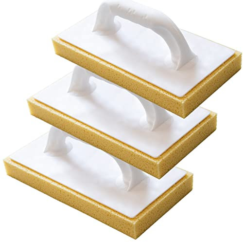 Kronen Hansa Reibfix 3 x Tile Wash Board with Hydro Sponge Pad for Washing Tiles (Tile Sponge, Cleaning Board, Unraided, Made in Germany, 140 x 280 mm, Thickness 30 mm)