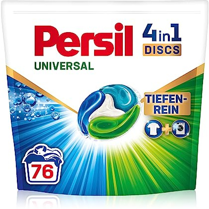 Persil djupren 4-i-1 DISCS (76 tvättladdningar), universellt tvättmedel med djupren teknik, fulltvättmedel för ren tvätt och hygienisk friskhet för maskinen