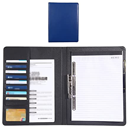 Ringbuch/Klemmbrett A4 Simple Ordner Große Multifunktionale Zwischenablage Multicolor Leder Binder mit Stifteinsatz Geschäftstreffen Ordner-2-Packungen Präsentation (Color : Blauw)