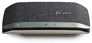 Poly Sync 20, Vivavoce per Conferenze Senza Filo, Connessione Bluetooth 5.1, USB-A e USB-C, Audio Full Duplex con Riduzione Rumore ed Eco, Autonomia 20 Ore, Compatibile con Windows 10 e macOS, Nero