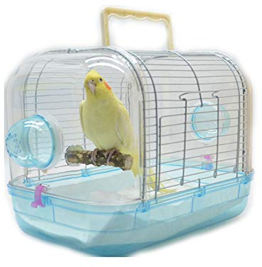 Birds and Parrots are Breathable and Portable to Go Out with A Cage to Transport The Portable Cage Box Strong and Durable (Blue)