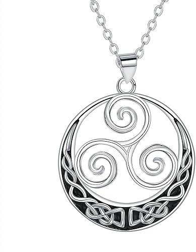 Arrebol Keltische Knoten Kette Damen Sterling Silber 925 Halskette Anhänger Für Frauen Ehepaar Schmuck Geschenk |45cm+5|