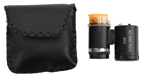 Mini Mikroskop, Klarere Maschinen, Breites LED Tragbares Taschen Mikroskop, Tragbares Mini Mikroskop, Petite Mikroskop Zubehör (9882(RD) 2 schwarz)