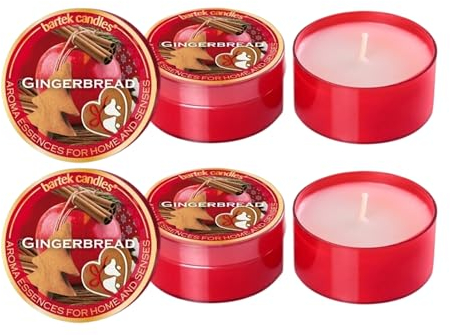 Dekohelden24 Juego de 6 velas aromáticas en recipiente de plástico, aroma de Navidad, aroma de jengibre, tamaño: 2,5 x 5 cm aprox., 40 g por vela