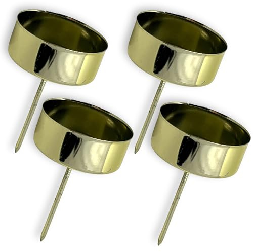 MIJOMA Set of 4 Tea Light Candle Holders - Metal Advent Candle Holder for Advent Wreath and Table Arrangements, with 5 cm Long Spike, Diameter 40 mm, for Christmas, Weddings and Anniversary Parties