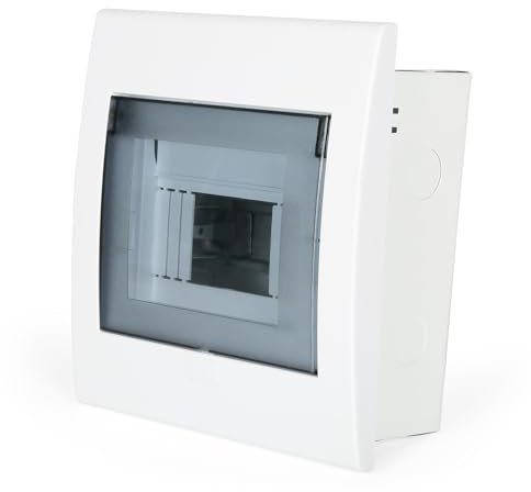 DEWIN Waterproof Junction Box, Din Rail Enclosure Box Distribution Box 1 Row Flush Mounted Waterproof Distribution Box Electrical Enclosure (Size : 4 to 6Way)