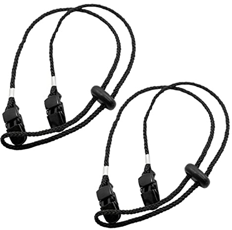 2 Stück verstellbare Servietten-Ketten-Kappen-Clips tragbar für Handtuch Lätzchen Kette Reisen, 2 Stück schwarz