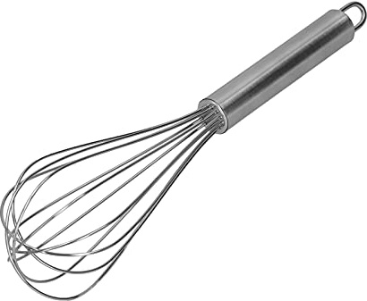 Stainless Steel Whisk Egg Beater Wisk Manual Whisk Milk Blender Balloon 6 Wires Whisk Suitable for Blending Whisking Beating Stirring(10寸不锈钢打蛋器)
