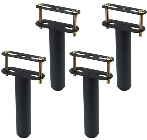 SINJEUN 4 PCS 7-13 Inch Adjustable Bed Legs, Retractable Heavy Duty Bed Center Frame Leg Metal Furniture Support Feet for Sofa Table Chair Desk Cabinets Replacement Parts