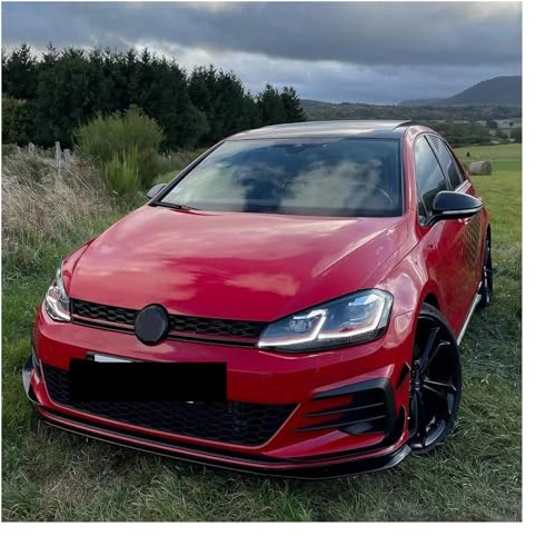 KHUKHU Heckflügel Für VW Für Golf 7,5 Für GTI Für GTD R Für Line 2017-2020 Front Stoßstange Aero Kit Canard Wings Glanz Schwarz Heckspoiler (Size : A)