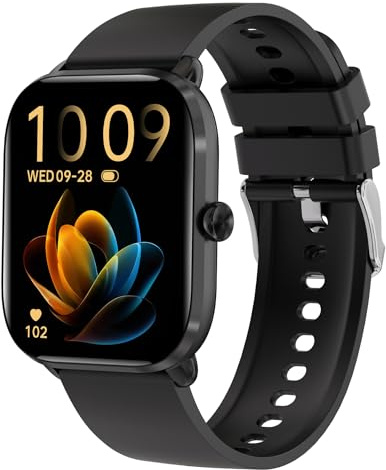 BRIBEJAT Reloj Inteligente Hombre Mujer, 1.95 Smartwatch con Llamadas Bluetooth, Fitness Tracker Compatible con iPhone Samsung y Android, Negro