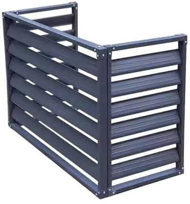 ZPRYZHD Air Conditioner Cover, Outdoor Zinc Steel Privacy Fence Panels, Outdoor Freestanding Lattice Panels, Shutter Privacy Fence, Patio, Outdoor(Grey,120x70x150cm)