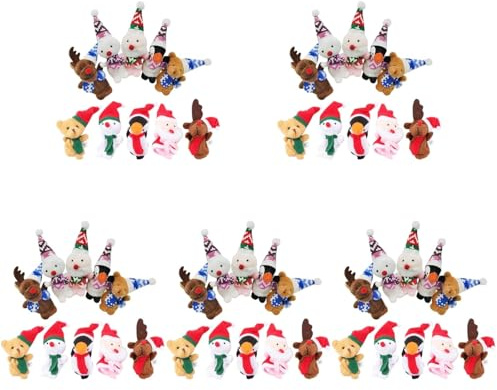 Abaodam 50 Stück Weihnachts Finger Puppen Weihnachtsfingerpuppe Kleinkind Puppen Kinder Christmas Spielzeuge weihnachtsgeschenktüte Spielzeug Fingerpuppen