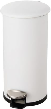 helit H2406505 - Poubelle „the zinc“ blanche 12 L | Poubelle blanche, poubelle à pédale avec récipient intérieur galvanisé et ignifuge
