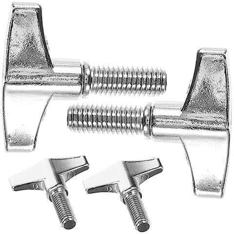 ifundom Flügelschrauben Flügelmuttern Schrauben aus Metall 4 Stück für Schlagzeug Beckenständer Robust und Komfortabel Geeignet für Drum Bausätze und Drum Pads