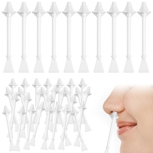 Nasenwachsstifte, 100 Stück, Kunststoff-Nasenreinigungsapplikatoren für schmerzfreie Nasenlöcher, Ohren und Augenbrauen, Haarentfernung, Nasenhaarwachs, Applikatorstäbchen für Nasenlöcher, Ohren