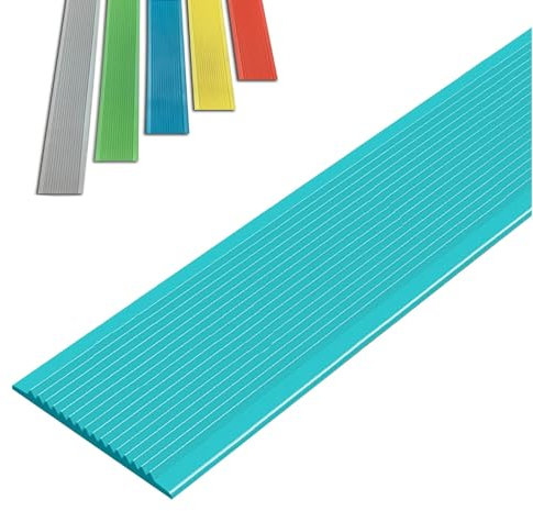 Treppenkantenprofil Selbstklebend, Antirutsch Treppenkantenschutz Aus Kunststoff PVC, Vinyl-Treppenkanten, PVC Treppenkantenprofil, Flexible Gummistufen, Bodenprofil Ungelocht Zum Kleben(Blue,10m/394i