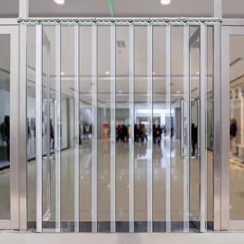 Tenda a strisce verticali in PVC, spessore 3 mm, impermeabile, tenda per porte di supermercati e magazzini, verde (75 x 210 cm)