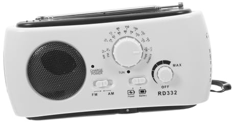 STOBOK Tragbares Kurbelradio mit Solarbetrieb und Am/fm Empfang Multifunktions Taschenlampe aus Abs mit Handyladefunktion für Outdoor und Wandern