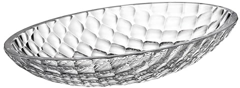 Crystal Bohemia Glasschale - 320 × 190 × 58 mm, Spülmaschinenfest, Kratzfest & Hitzebeständig - Servierschale aus Kristallglas für Obst, Salat, Snacks & Desserts - Ideal für Küche, Buffet & Deko