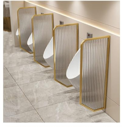 HUFIREHU Separador De Urinarios ParticióN De Urinario De Vidrio Templado Mamparas Sanitarias Para Urinarios Separador Impermeable Para Hombres Para Restaurante, Hotel(Titanium,40*100cm/15.7*39.4in)