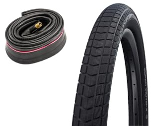 Fahrradreifen Super Moto X 27.5 x 2.80 Zoll (70-584) HS439 Drahtreifen + 27.5 Zoll MTB Schlauch AV 40mm | E-50 Greenguard Pannenschutz Schwarz ohne Reflex