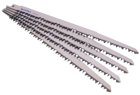 Cofan Lame per sega a sciabola 5 pezzi per legno HCS 220 x 4-5 mm, lame universali taglio rapido e preciso, dentatura triscata