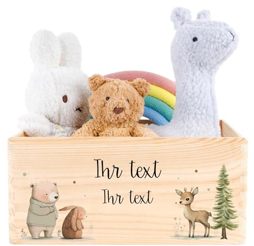 Creative Deco Personalisierte Geschenke Baby Holzkiste Spielzeugkiste mit | Wunschnamen | Spielzeug Aufbewahrung | Aufbewahrungsbox Kinder Spielzeugbox Geschenkkiste Geschenkbox Erinnerungsbox