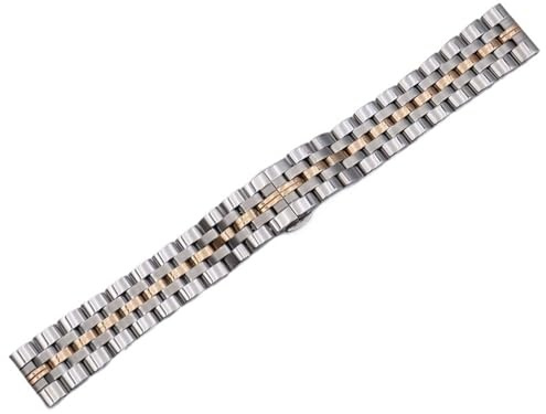 Rostfritt stål reservarmband for män och kvinnor med vikspänne i metall, avtagbar länk justerbar längd