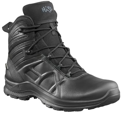 Haix Black Eagle Tactical 2.0 GTX mid/svart läder taktisk känga. Ljus, dynamisk, extremt halkfri och hög, Svart, 38.5 EU