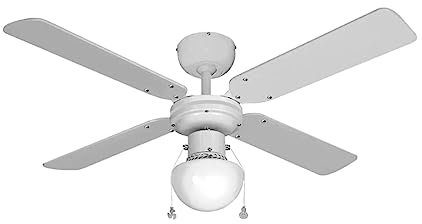 EDM 33800 Ventilador de Techo Modelo Caribe 50W, Blanco/Madera de Haya, 102 cm