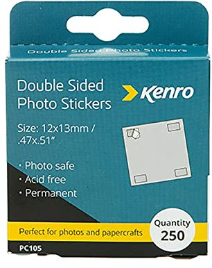 Kenro Double Sided Photo Stickers (Box of 250) - Double Sided Stickers for Sticking Photographs into Your Photo Album Scrapbook. Scrapbook Stickers for Scrapbooking Paper Crafts - PC105.