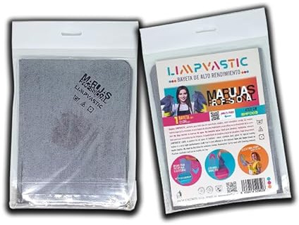 Bayeta PVA Multiuso Micro Profesional LIMPVASTIC de Alto Rendimiento en Color Gris. 5 Unidades, Marca MARUJAS. Rígida Cuando está Seca, Esto Evita la proliferación de bactetias y Malos olores.