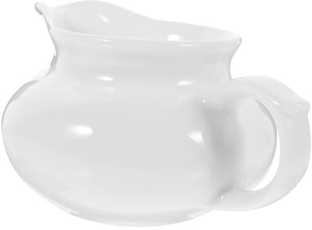 Zerodeko Glasbehälter 1Stk Soßentopf aus Keramik Creamer-Boot Kaffeesirup Espresso Kaffee Kaffeekonzentrat Milchkanne Milchbecher Knoblauch Container Soßenschüssel Porzellantasse Weiß