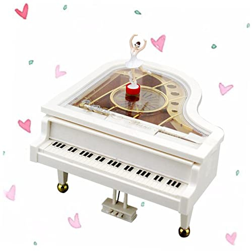 CALLARON Klavier Größe Tanzendes Kreative L Spieluhr mit Uhrwerk Mädchen | Abs, Weiß, Dekorativ für Zuhause, Schönes Design, Geschenk für Kinder, Klassische Optik