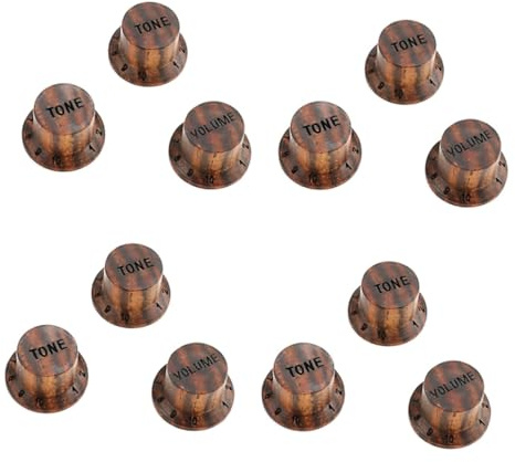 ibasenice 12stücke Teiliges Holz-gitarrenknöpfe Mit Nummern Für Lautstärke Und Klangregelung Hochwertige Ersatzteile Gitarre Und Bass Langlebiges Design Aus Holz Und Praktische Anwendung