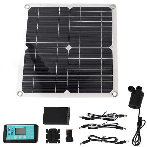 Pompa Solare per Fontana Solare con Pannello Solare Kit Completo per Acqua Ad Energia Solare con Scatola Batteria e Controller