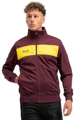 Lonsdale Alnwick Giacca da Allenamento, Oxblood/Yellow, L Uomo