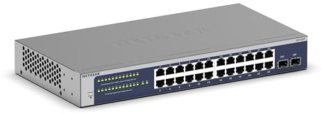 NETGEAR 24-Port Gigabit Ethernet Smart Switch (GS724T) - Managed, Optional 1 Year Insight Cloud Management, with 2 x 1G SFP, Desktop or Rackmount, and Limited Lifetime Protection
